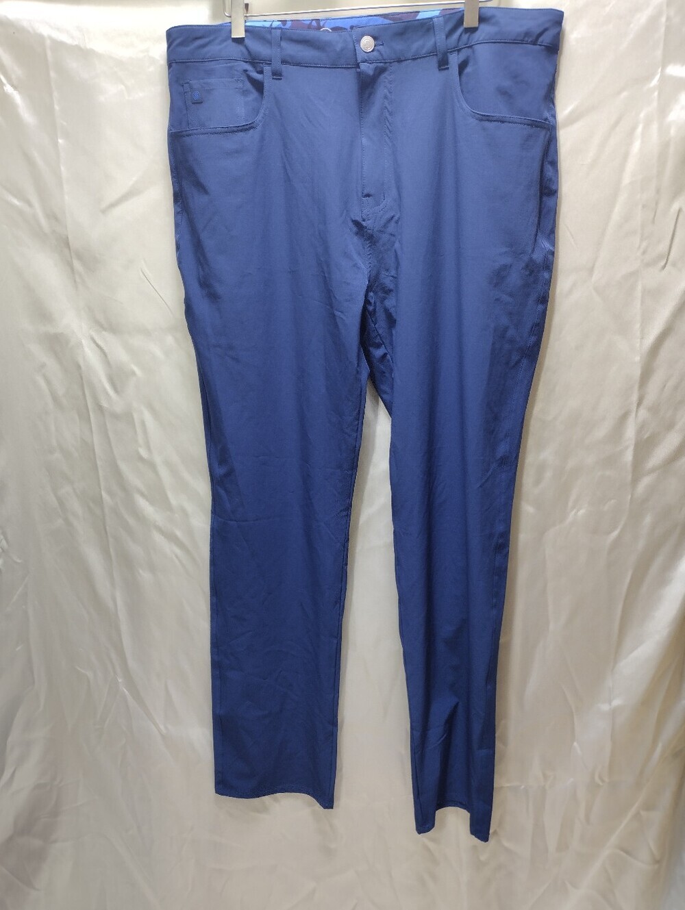 Scales Pants Mens 36x32 Blue All Tides 5 Pockets Performance Golf Pant Stretch